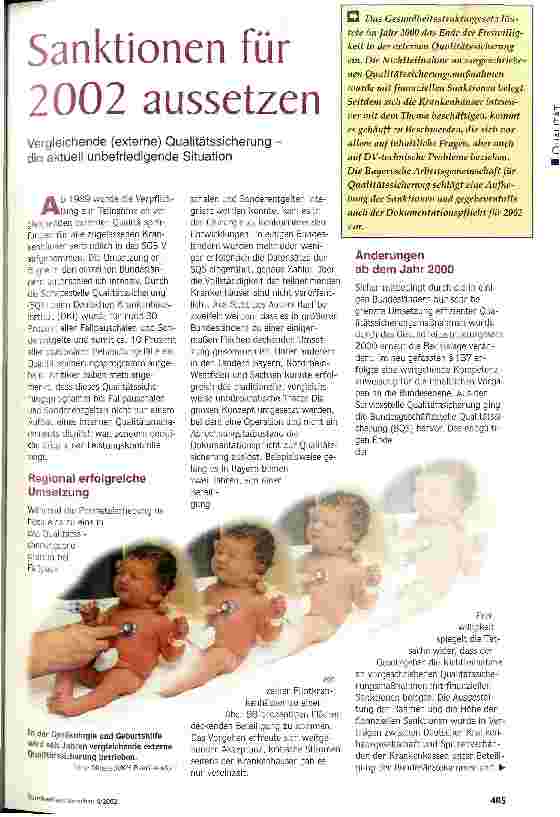 Vorschauseite 1: Sanktionen für 2002 aussetzen