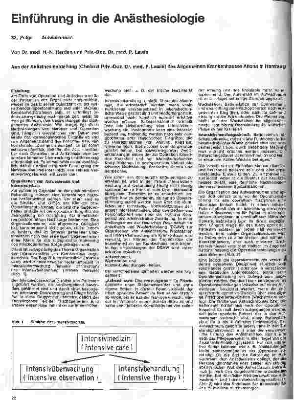 Vorschauseite 1: Einführung in die Anästhesiologie 32. Folge: Der Aufwachraum