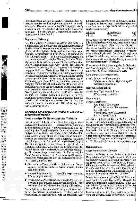 Vorschauseite 3: Dokumentation und Archivierung von Patientendaten Eine Vorteilhaftigkeitsanalyse
