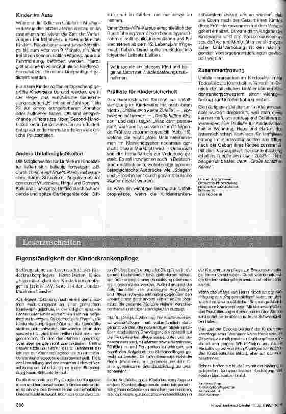 Vorschauseite 5: Kinder leben gefährlich - Unfallverhütung, eine Aufgabe der Kinderkrankenschwester
