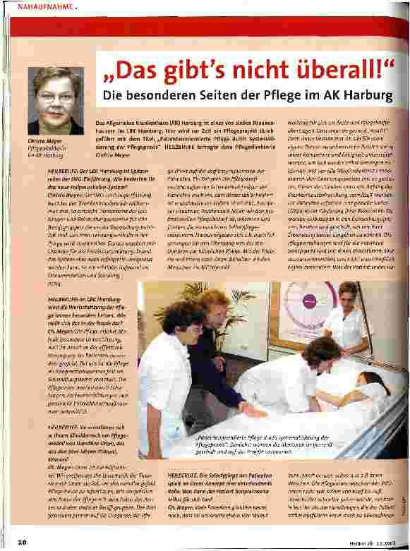 Vorschauseite 1: Das gibt`s nicht überall! Die besonderen Seiten der Pflege im AK Harburg