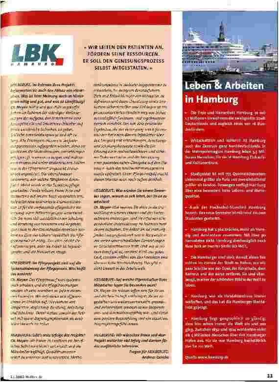 Vorschauseite 2: Das gibt`s nicht überall! Die besonderen Seiten der Pflege im AK Harburg
