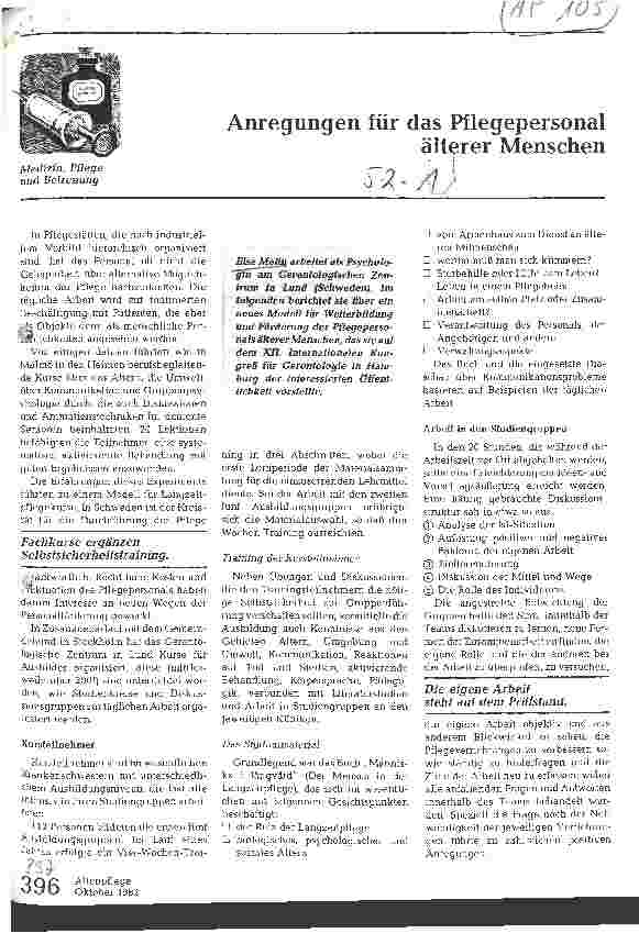 Vorschauseite 1: Anregungen für das Pflegepersonal älterer Menschen
