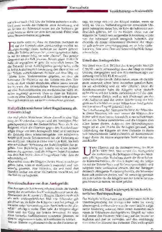 Vorschauseite 2: Begleitung durch das Pflegefachpersonal beim Toilettengang - ein Dauerthema