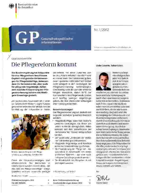 Vorschauseite 1: Die Pflegereform kommt