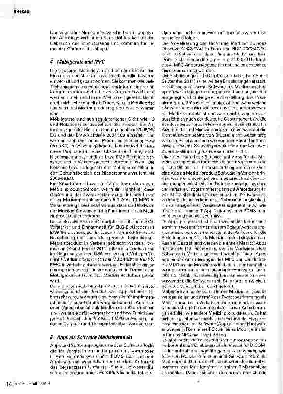 Vorschauseite 6: Mobilgeräte und Apps in der Medizin aus regulatorischer Sicht - Teil 1
