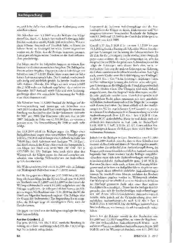 Vorschauseite 2: Auskunftspflicht als öffentlichrechtliche Pflicht; Auskunftsanspruch im Zusammenhang mit Unterhaltsanspruch; Fortwirkung eines Leistungsantrags bis zum Abschluss des Verwaltungsve…