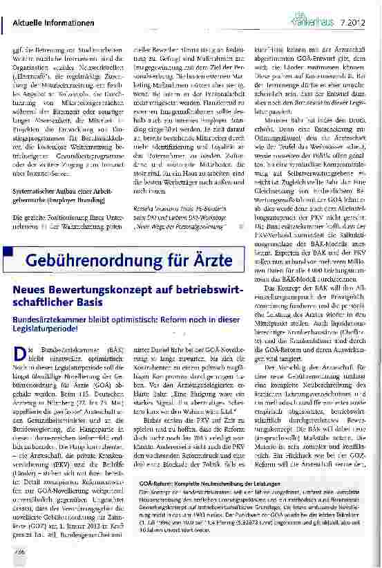 Vorschauseite 1: Neues Bewertungskonzept auf betriebswirtschaftlicher Basis