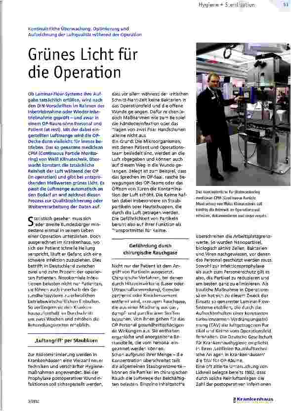 Vorschauseite 1: Grünes Licht für die Operation