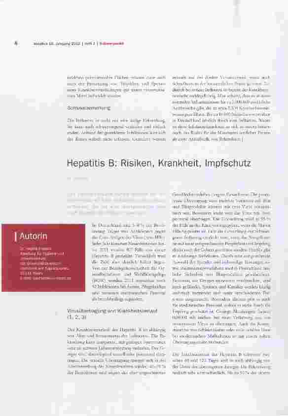 Vorschauseite 3: Influenza das unterschätzte Risiko