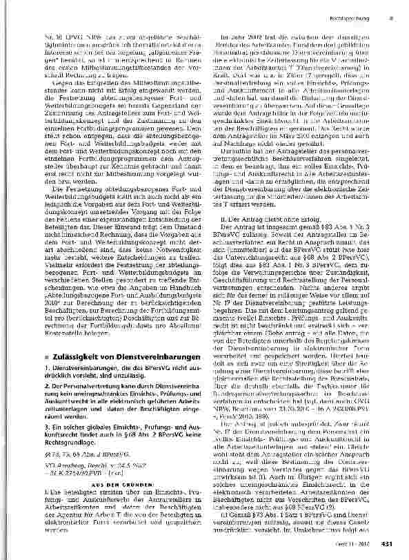 Vorschauseite 2: Mitbestimmungstatbestand: Allgemeine Fragen der Fortbildung