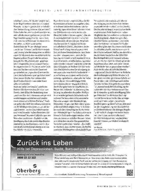 Vorschauseite 2: Rückschritt in der Medizinethik