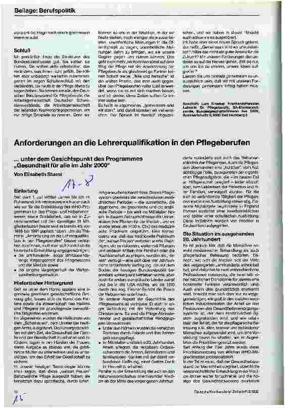 Vorschauseite 1: Anforderungen an die Lehrerqualifikation in den Pflegeberufen