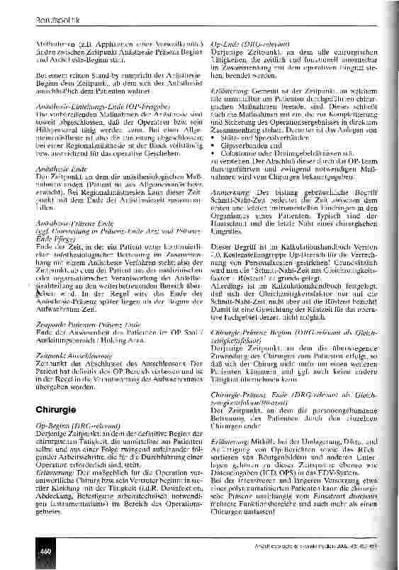Vorschauseite 4: Datenanforderungen auf dem Personalsektor zur Abbildung von Prozessen im OP und zur Kalkulation der DRGs Stellungnahme des Berufsverbandes der Deutschen Chirurgen und des Berfufsv…