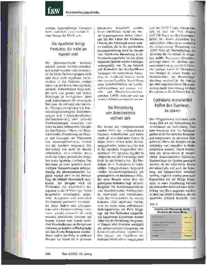 Vorschauseite 6: Die Krankenhaus-Apotheke ist mehr wert als sie kostet