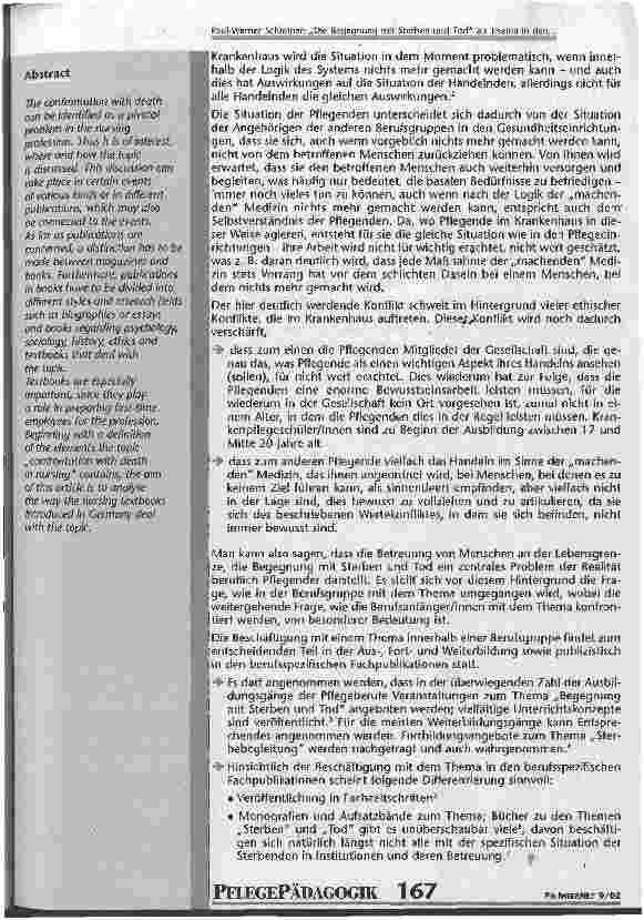 Vorschauseite 2: Die Begegnung mit Sterben und Tod als Thema in den Lehrbüchern der Pflegeberufe