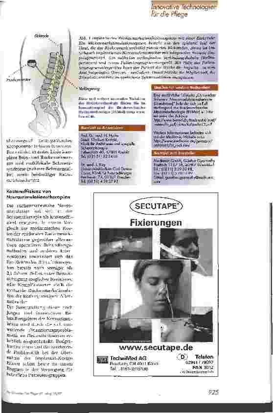 Vorschauseite 2: Innovative Behandlung chronischer Schmerzen BVMed-Innovationspool