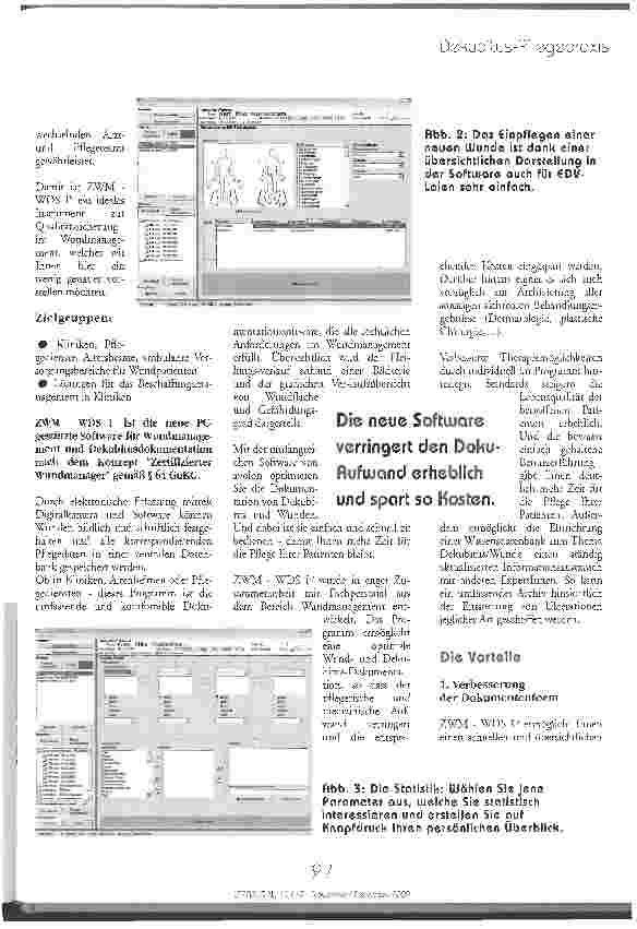 Vorschauseite 2: Die Wunddokumentation mit ZWM - WDS I