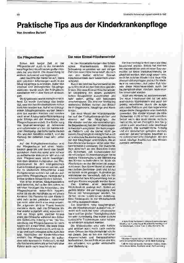 Vorschauseite 1: Praktische Tips aus der Kinderkrankenpflege