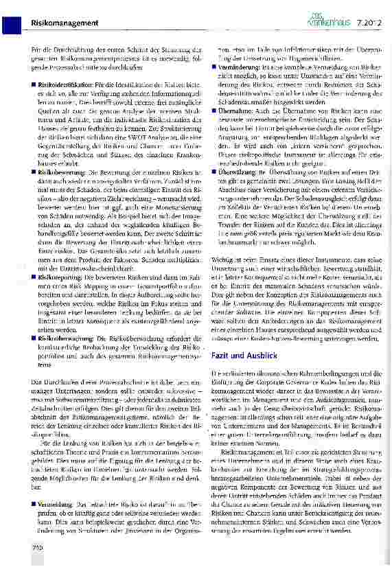 Vorschauseite 3: Corporate Governance und konzeptionelle Grundlagen eines Risikomanagementsystems in Krankenhäusern