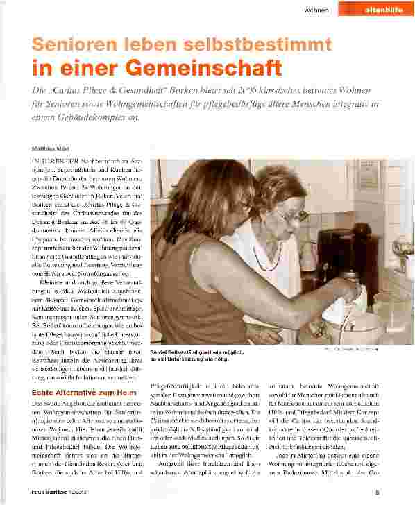 Vorschauseite 1: Senioren leben selbstbestimmt in einer Gemeinschaft