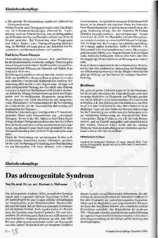 Vorschauseite 1: Das adrenogenitale Syndrom