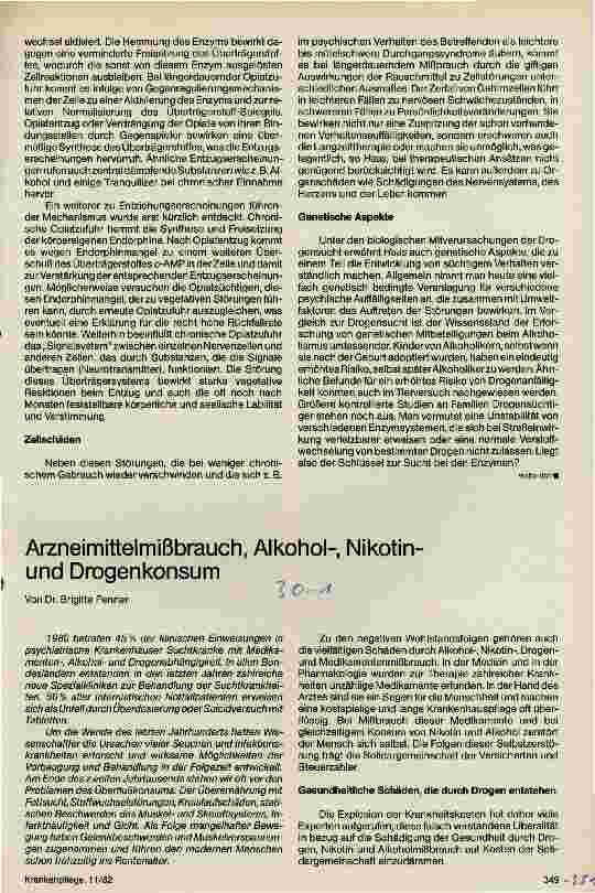 Vorschauseite 1: Arzneimittelmißbrauch, Alkohol-, Nikotinund Drogenkonsum