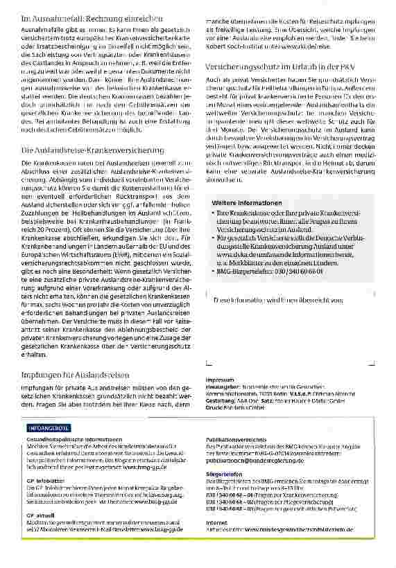Vorschauseite 2: Krankenversicherungsschutz im Auslandsurlaub