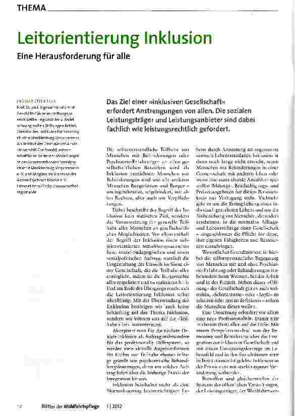 Vorschauseite 1: Leitorientierung Inklusion