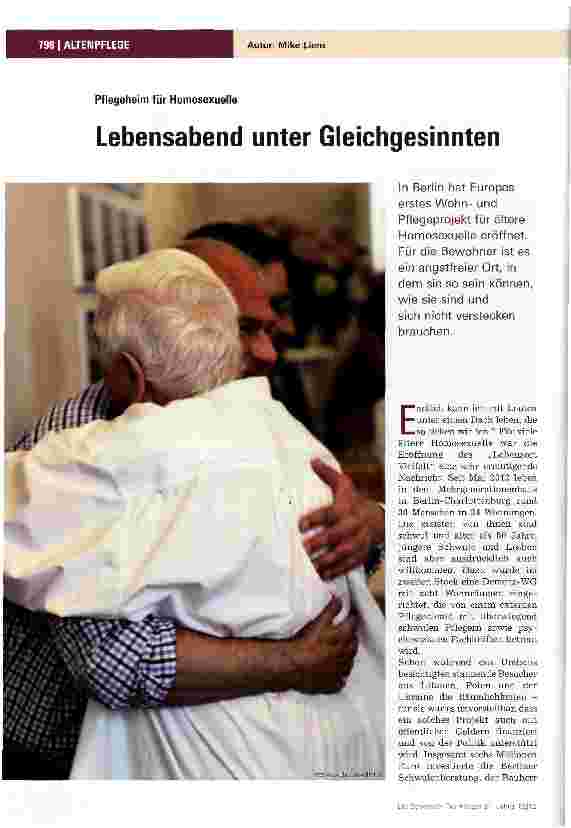 Vorschauseite 1: Lebensabend unter Gleichgesinnten