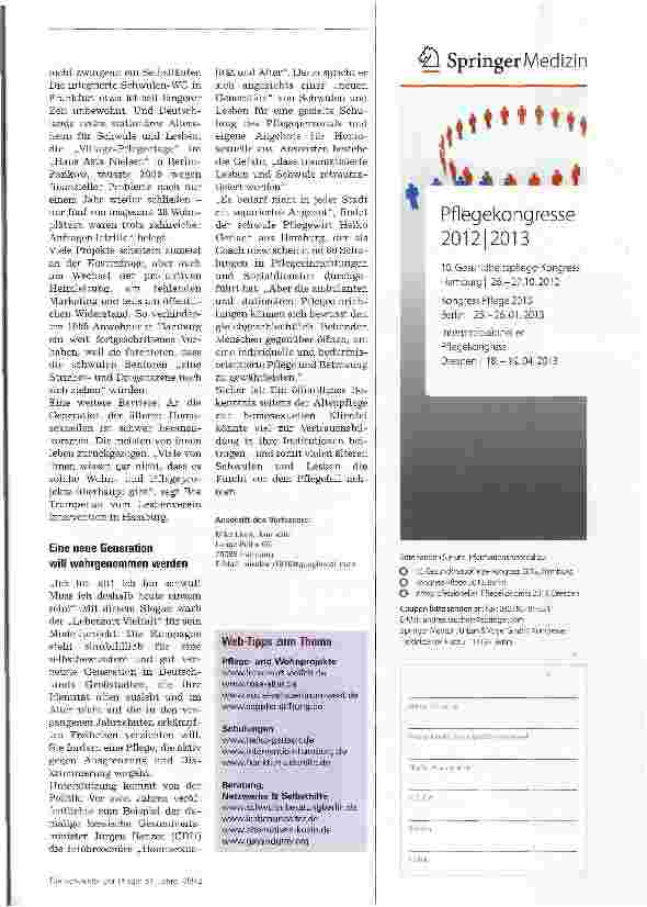 Vorschauseite 4: Lebensabend unter Gleichgesinnten