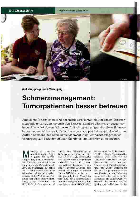 Vorschauseite 1: Schmerzmanagement: Tumorpatienten besser betreuen