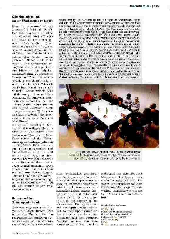 Vorschauseite 2: Entlastung in der Pflege durch Springerpool