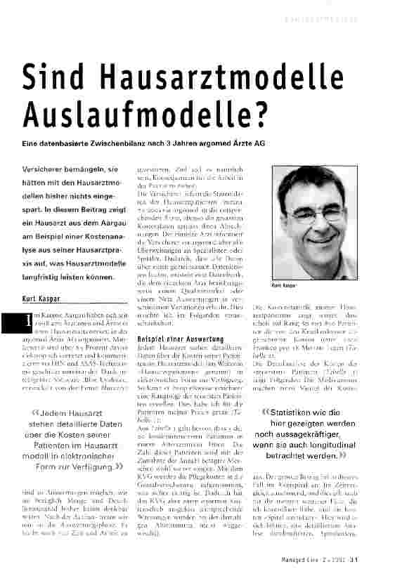 Vorschauseite 1: Sind Hausarztmodelle Auslaufmodelle?