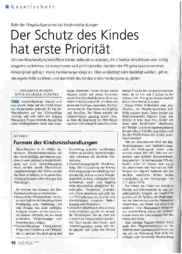 Vorschauseite 1: Der Schutz des Kindes hat erste Priorität