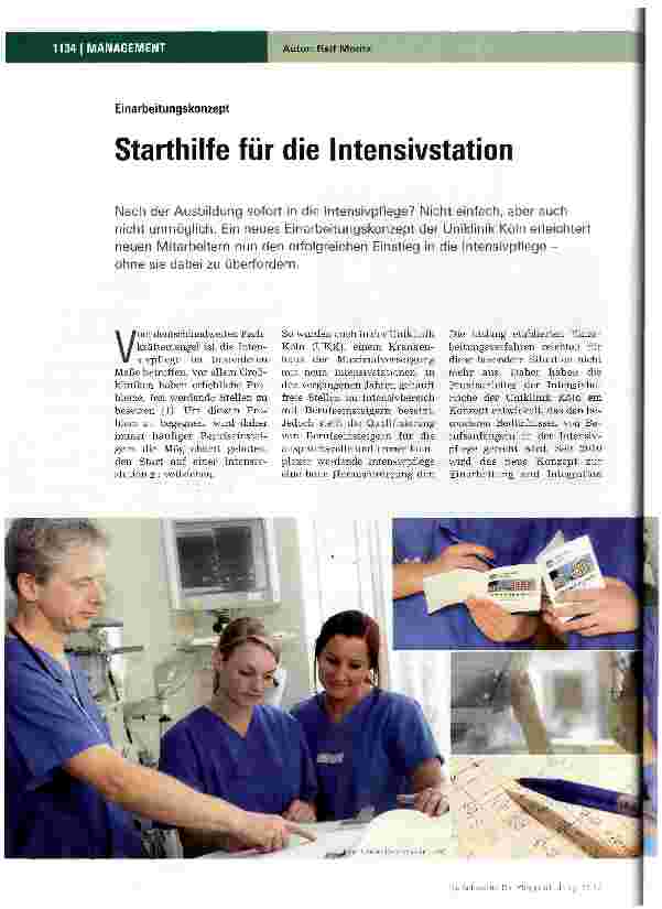 Vorschauseite 1: Starthilfe für die Intensivstation