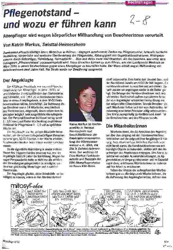 Vorschauseite 1: Pflegenotstand und wozu er führen kann