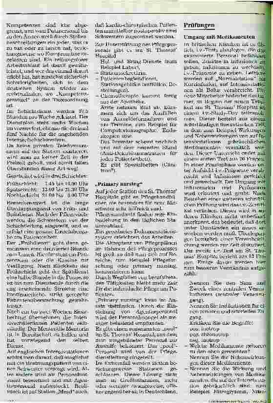 Vorschauseite 3: Weiterbildung in der Intensivpflege in Großbritannien 2. Teil (Schluß)
