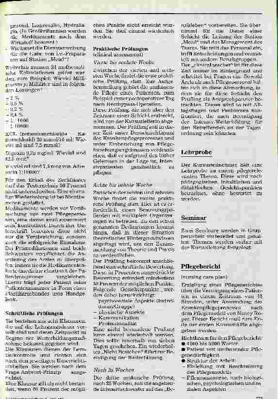 Vorschauseite 4: Weiterbildung in der Intensivpflege in Großbritannien 2. Teil (Schluß)
