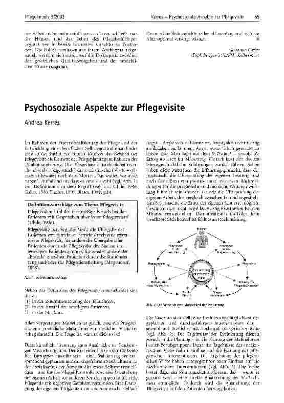 Vorschauseite 1: Psychosoziale Aspekte zur Pflegevisite