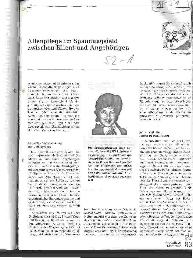 Vorschauseite 1: Altenpflege im Spannungsfeld zwischen Klient und Angehörigen