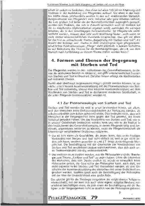 Vorschauseite 4: Begegnung mit Sterben und Tod in der Pflege
