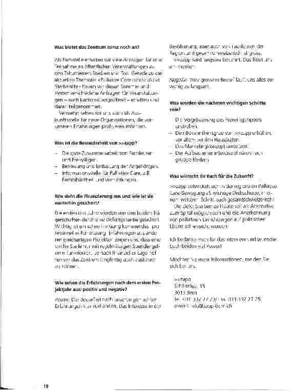 Vorschauseite 4: >>zapp Zentrum für ambulante Palliativpflege Bern zu Haus leben - zu Hause sterben