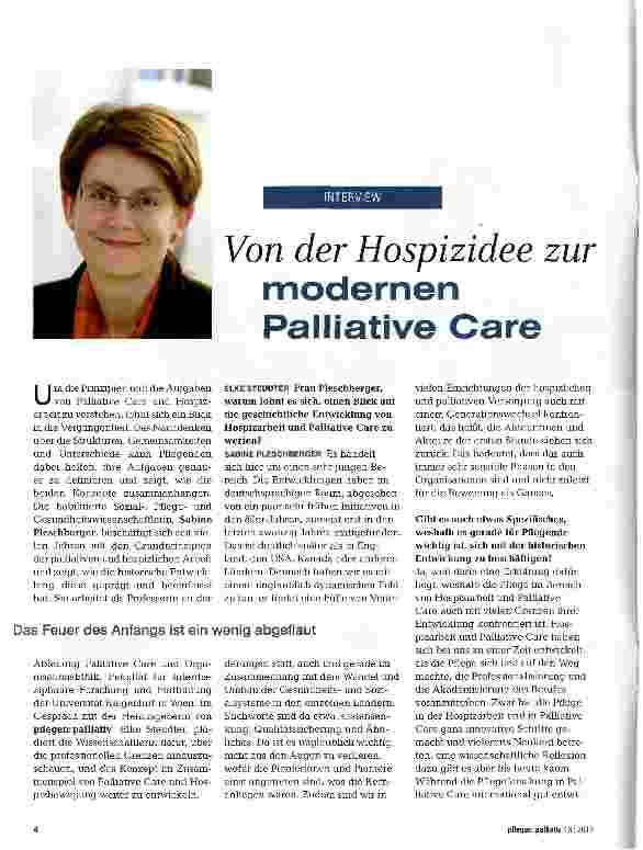 Vorschauseite 1: Von der Hospizidee zur modernen Palliative Care