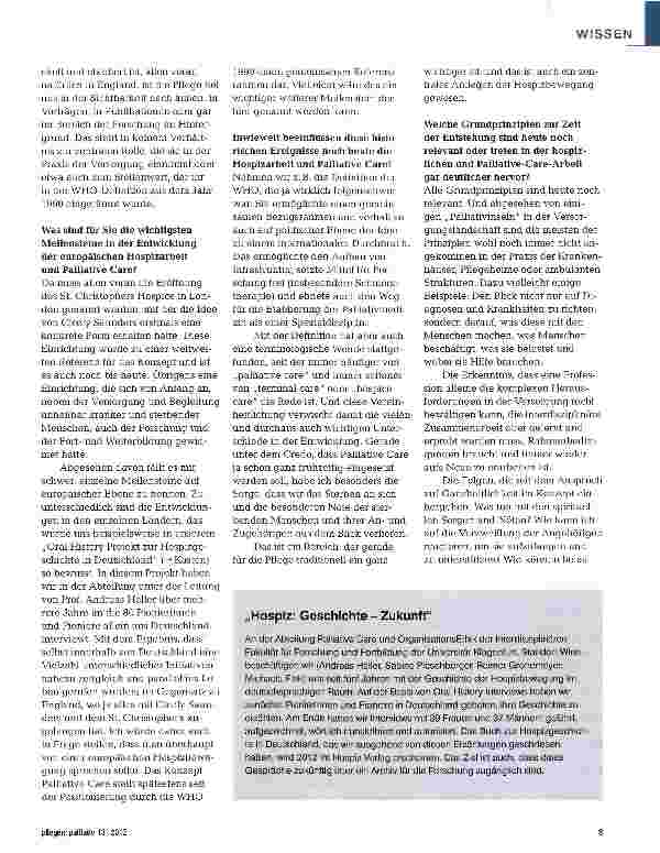 Vorschauseite 2: Von der Hospizidee zur modernen Palliative Care