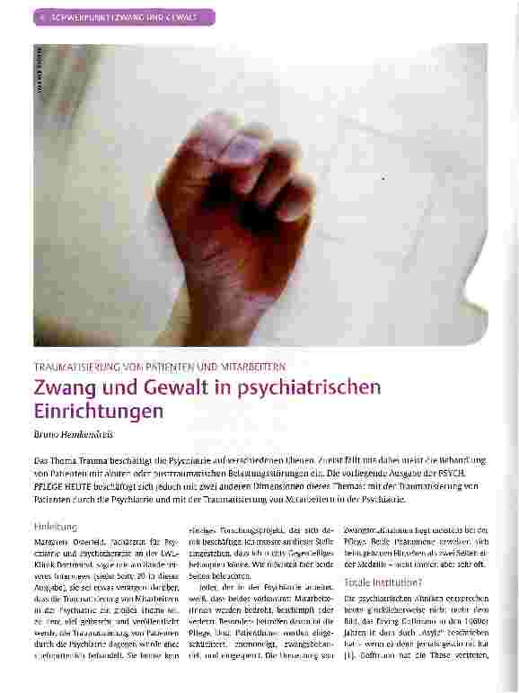 Vorschauseite 1: Zwang und Gewalt in psychiatrischen Einrichtungen