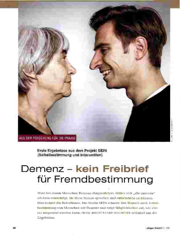 Vorschauseite 1: Demenz - kein Freibrief für Fremdbestimmung
