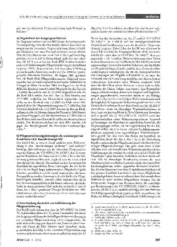 Vorschauseite 2: Aktuelle Rechtsprechung zur europäischen Koordinierung der Systeme der sozialen Sicherheit