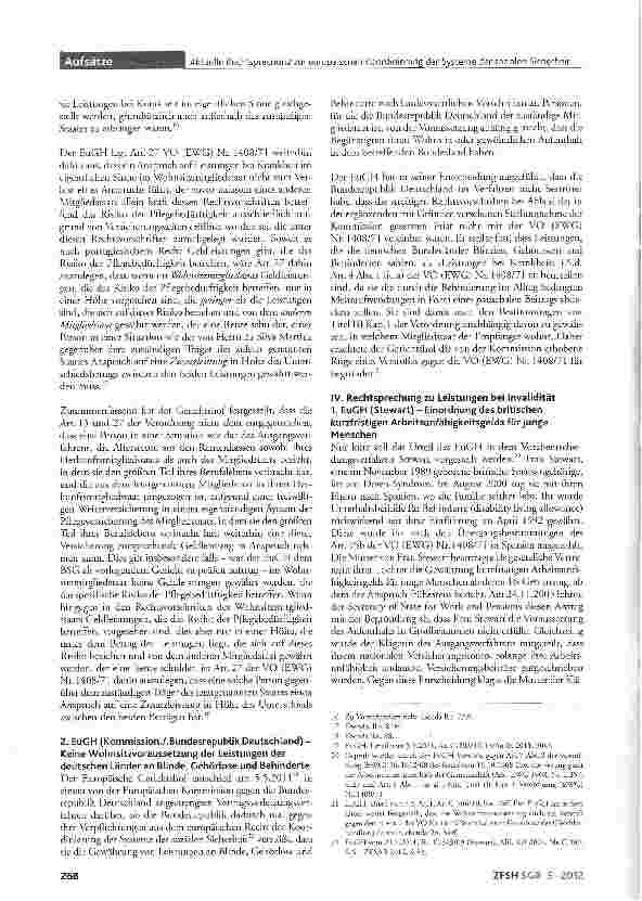 Vorschauseite 3: Aktuelle Rechtsprechung zur europäischen Koordinierung der Systeme der sozialen Sicherheit
