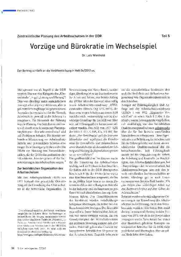 Vorschauseite 1: Vorzüge und Bürokratie im Wechselspiel